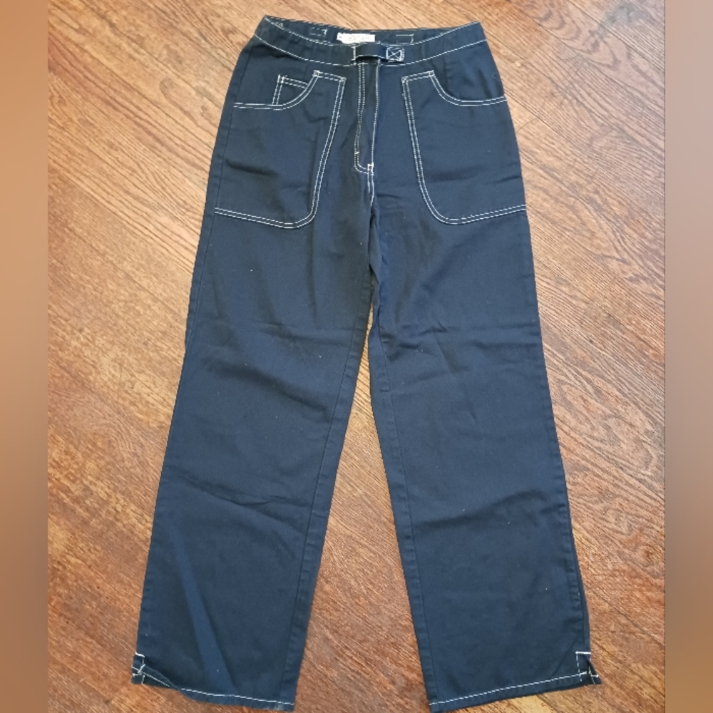 Genuine Y2K Cherokee Wide Leg  Carpenter Pants. Velcro Tabs Womens Sz 6